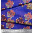 thumbnail image 3 of Soimoi Polyester Crepe Fabric Peony Floral Decor Fabric Printed Yard 52 Inch Wide, 3 of 3