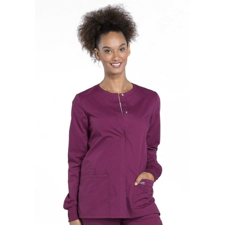 

Cherokee Workwear Professionals Women s Warm Up Scrubs Jacket Snap Front WW340