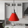 thumbnail image 2 of Henn&Hart 8" Poppy Red/Polished Nickel Metal Pendant, 2 of 10