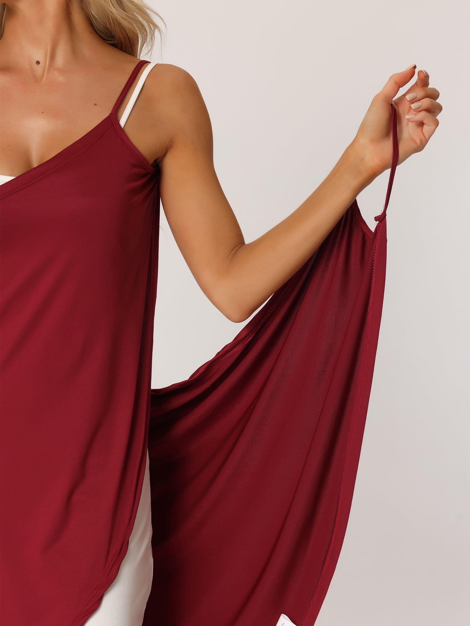 DARING DIVA Women's Beach Summer Backless Spaghetti Strap Dress XL Burgundy