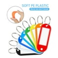 Teskyer 56 Pack Plastic Key Tags, Colorful Key Labels with Label Window