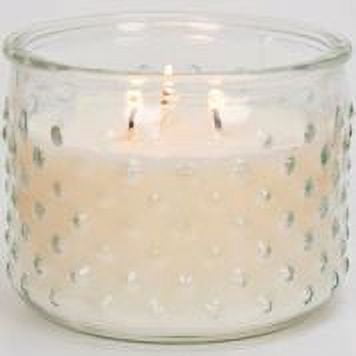 Mainstays Outdoor Glass Citronella Frosted Hobnail Jar Candle, 11.5 Ounce