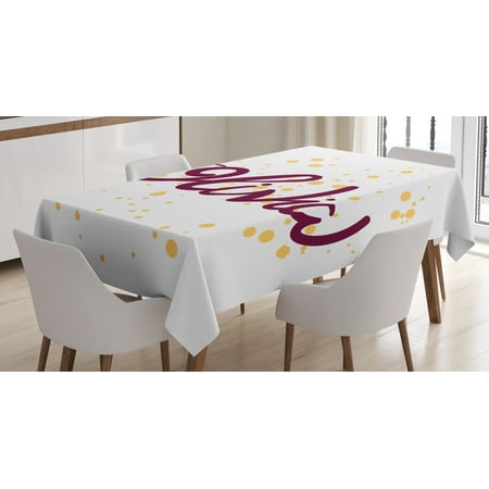 

Ambesonne Olivia Tablecloth Rectangular Table Cover Traditional Girl Name 60 x90 Maroon and Mustard