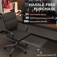 thumbnail image 3 of COMHOMA Office Chair, PU Leather Mid Back Cushioned Office Chair, Mid Century Modern Conference Chair, Dark, 3 of 8