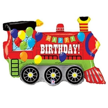 Betallic 37 in. Birthday Party Train Shape Flat Balloon