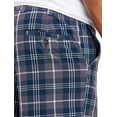 thumbnail image 3 of Men's Classic Fit Flat Front Cotton Plaid Stripe Pattern Lightweight Shorts (Plaid Navy, 60), 3 of 3