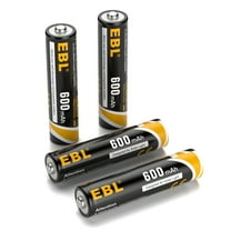 EBL 4-Pack AAA Rechargeable Batteries for Garden Solar Light