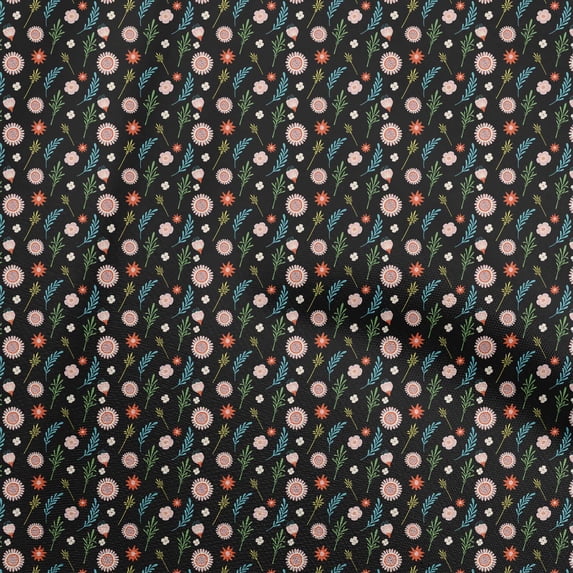 oneOone Rayon Black Fabric Asian Retro Floral Sewing Fabric By The Yard Printed Diy Clothing Sewing Supplies 56 Inch Wide