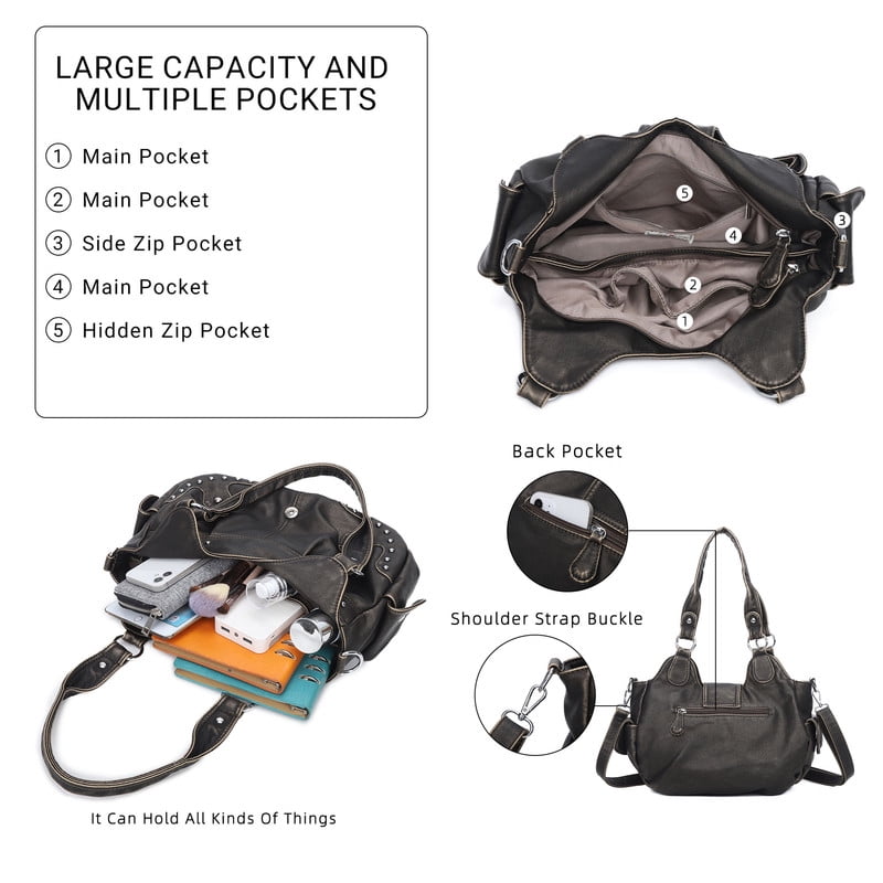 Angel Kiss Hobo Bags for Women Vegan Leather Purses and Handbags Crossbody Purses Ladies Chic Shoulder Bags