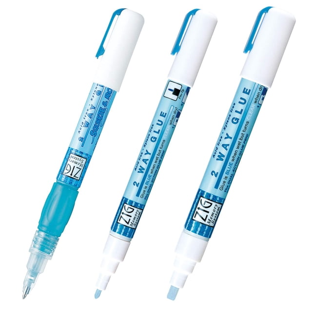 Juego de bolígrafos adhesivos Kuretake Zig 2 Way 3, variedad para manualidades