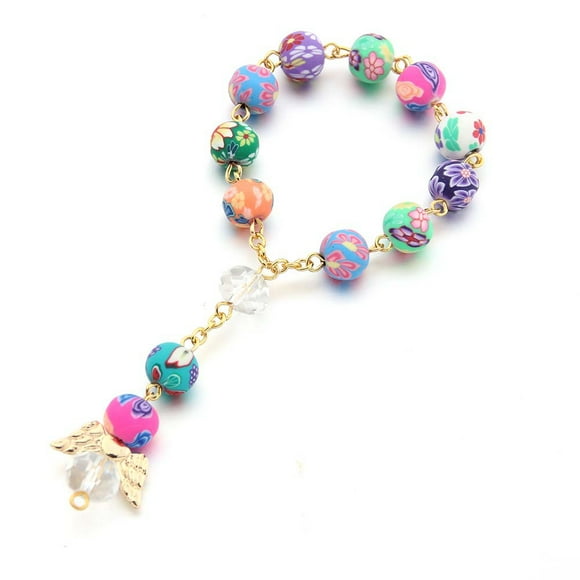 Rosary Pearl Bracelet Catholic Pendant Virgin Mary Christian