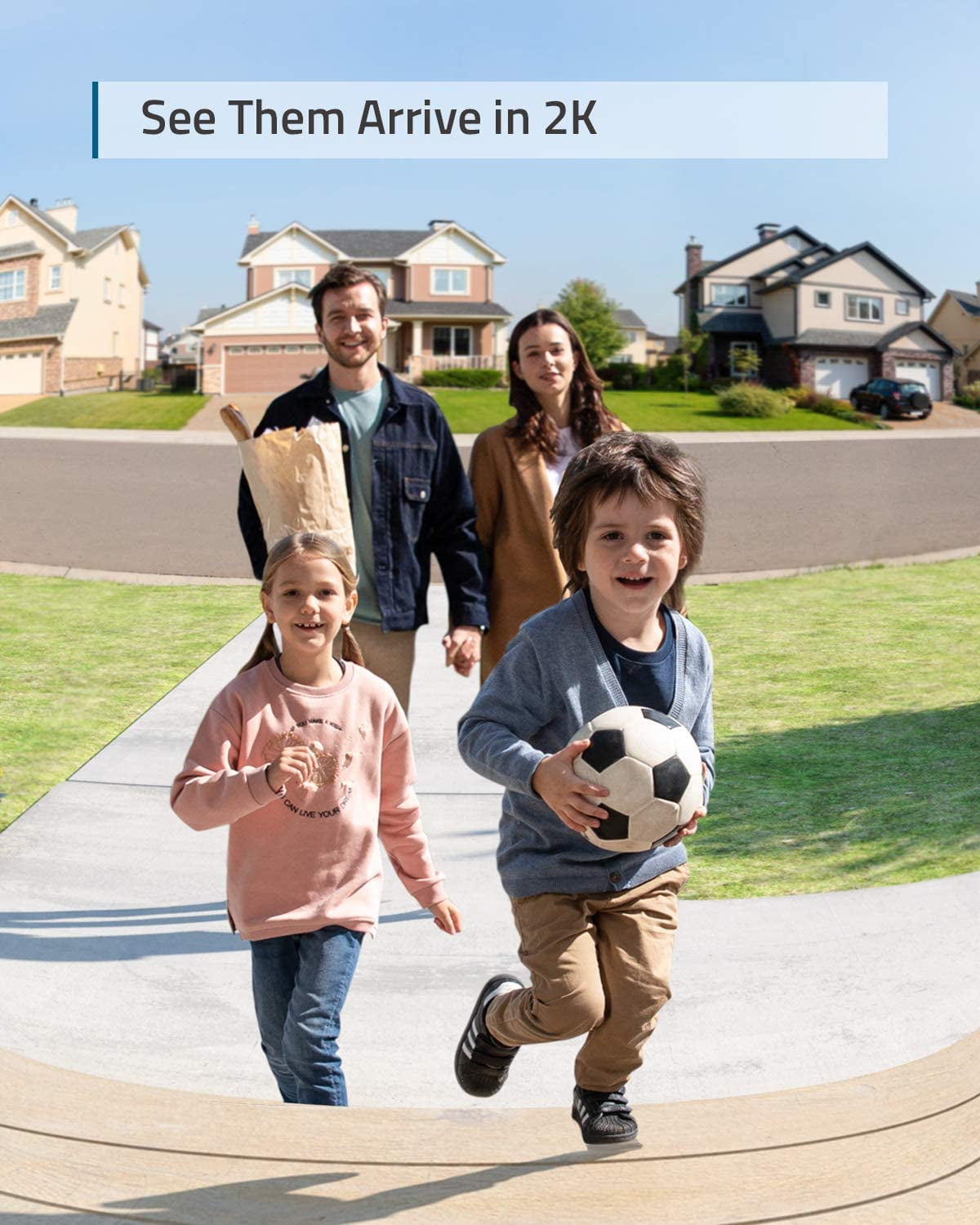 Wireless Video Doorbell (Battery-Powered) with 2K HD, No Monthly Fee, On-Device AI for Human Detection, 2-Way Audio, Simple Self-Installation