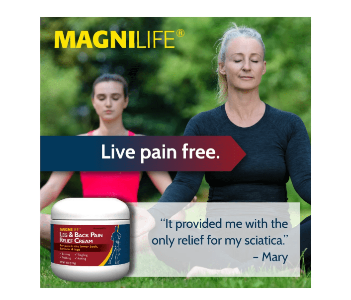 (2 pack) MagniLife Leg & Back Pain Relief Cream, for Fast Relief of Lower Back, Buttocks & Leg Pain, 4 oz