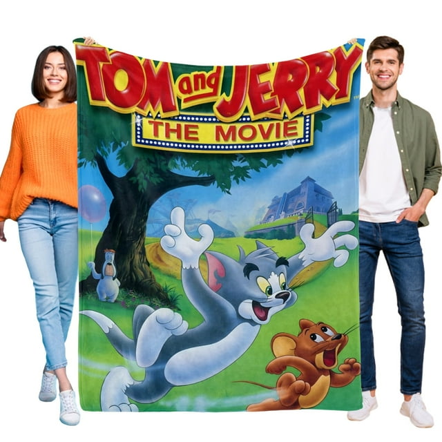 Tom y Jerry anti-pilling, suave, ligera, esponjosa y acogedora de lujo para hogar y cocina – Perfecta para niños y adultos,50X70cm