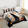 thumbnail image 4 of Manfei Magic Halloween Witch Bedding Comforter Set for Kids, Neon Orange Pumpkin Twin Comforter Sets, Spooky Jungle Reversible Bedding Set, Lightweight Room Decor, 2 Pieces, 4 of 9