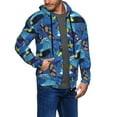thumbnail image 2 of Wukai Hawaiian Style Print Men's Zip-Up Hoodie,Fleece Full-Zip Hoodie for Men, Hooded Sweatshirt-Large, 2 of 5