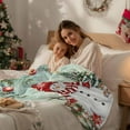 thumbnail image 4 of Winter Snowman Flannel Blanket for Bed,Travel and Camping, Christmas Tree Leaves Elk Flower Gradient Bronze Super Soft Cozy Blanket for All Seasons 40"x50", 4 of 9