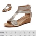 thumbnail image 2 of Sandalias de cuña cómodas sandalias de playa con tiras abiertas zapatos para caminar para mujer, 2 of 9