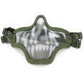 thumbnail image 1 of Máscara Airsoft Master de malla metálica, máscara verde táctica de medio cráneo para protección facial, equipo táctico Cs genuino brillar Electrónica, 1 of 5