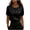 Black, variant on Staron Summer Tops for Women Casual Pearl Embellished Round Neck Short Sleeve Loose Blouse Shirt, White M