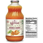 Lakewood Organic Orange Carrot Juice, 32-Ounce Bottles (Pack Of 6)