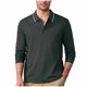thumbnail image 2 of pstuiky camisas de manga larga para hombre, Top informal holgado de color liso con medio botón y solapa de manga larga para hombre top de hombre xl, 2 of 7