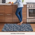 thumbnail image 5 of Dandelion Doormat Outdoor Entrance 24"x36", Navy Blue Flowers Modern Minimalist Spring Absorb Moisture Dirt Door Mats, Non-Slip Rubber Backing Floor Mats Indoor, Low-Profile Front Door Rugs, 5 of 9