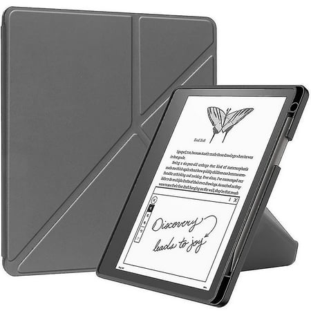 For Kindle Scribe 10.2 Inch 2022 Release Multi-folding Stand Leather Cover,,grey