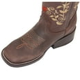 thumbnail image 2 of The Western Shops Women’s Western Cowboy Boots, Square Toe Cowgirl Brown Leather Boots, 2 of 4