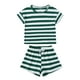 thumbnail image 1 of Odeerbi 6M-4Y Niños Niñas Conjuntos de Verano Camiseta de Manga Corta de Algodón A Rayas Pantalones Cortos Conjunto de Dos Piezas Pijama Acondicionado, 1 of 3