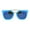 blue, variant on Kids Child Size Color Mirror Plastic Retro Metal Bridge Horned Sunglasses Pink Peach
