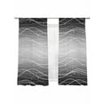 thumbnail image 7 of Black Gray Ombre Sheer Curtains 63 Inch Length 2 Panels Set, Modern Abstract Striped Polka Dots Voile Window Treatment Rod Pocket Curtains Sheers Drapes for Bedroom/Living Room/Kitchen 52x"63"x2, 7 of 7