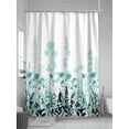 thumbnail image 5 of Rustic Field Shower Curtain, Silhouette Flower Herb Bathroom Decor Curtains Set with Hooks, Turquoise Black Waterproof Fabric Home Accessories， Stall 54 X 78 Inch, 5 of 6