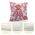 thumbnail image 4 of Nawypu Pink Rabbit Monkeys Rectangular Throw Pillow Cover Preppy Aesthetic Decor Pillow Case Animal Print Funky Lumbar Cushion Case for Home Dorm College Decor Living Room Sofa Couch Bedroom Car, 4 of 5