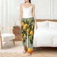 thumbnail image 2 of Fotbe Retro Warm Lemon Flower Women's Pajama Pants,Sleepwear Pants,Pj Bottoms Drawstring And Pockets-Medium, 2 of 7