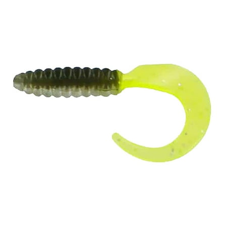 Big Bite Baits Curl Tail Grub Ten Shad/Cht Glitter