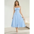 thumbnail image 2 of Women's 2025 Summer Midi Corset Dress Wedding Guest Dresses A Line Flowy Slit Going Out Sundress for Tea Party, 2 of 7