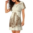 thumbnail image 2 of Disketp New York para Camisón Corto de Manga Corta para Mujeres, Camisón Cómodo con Escote Redondo, Bonito y Confortable, 2 of 6