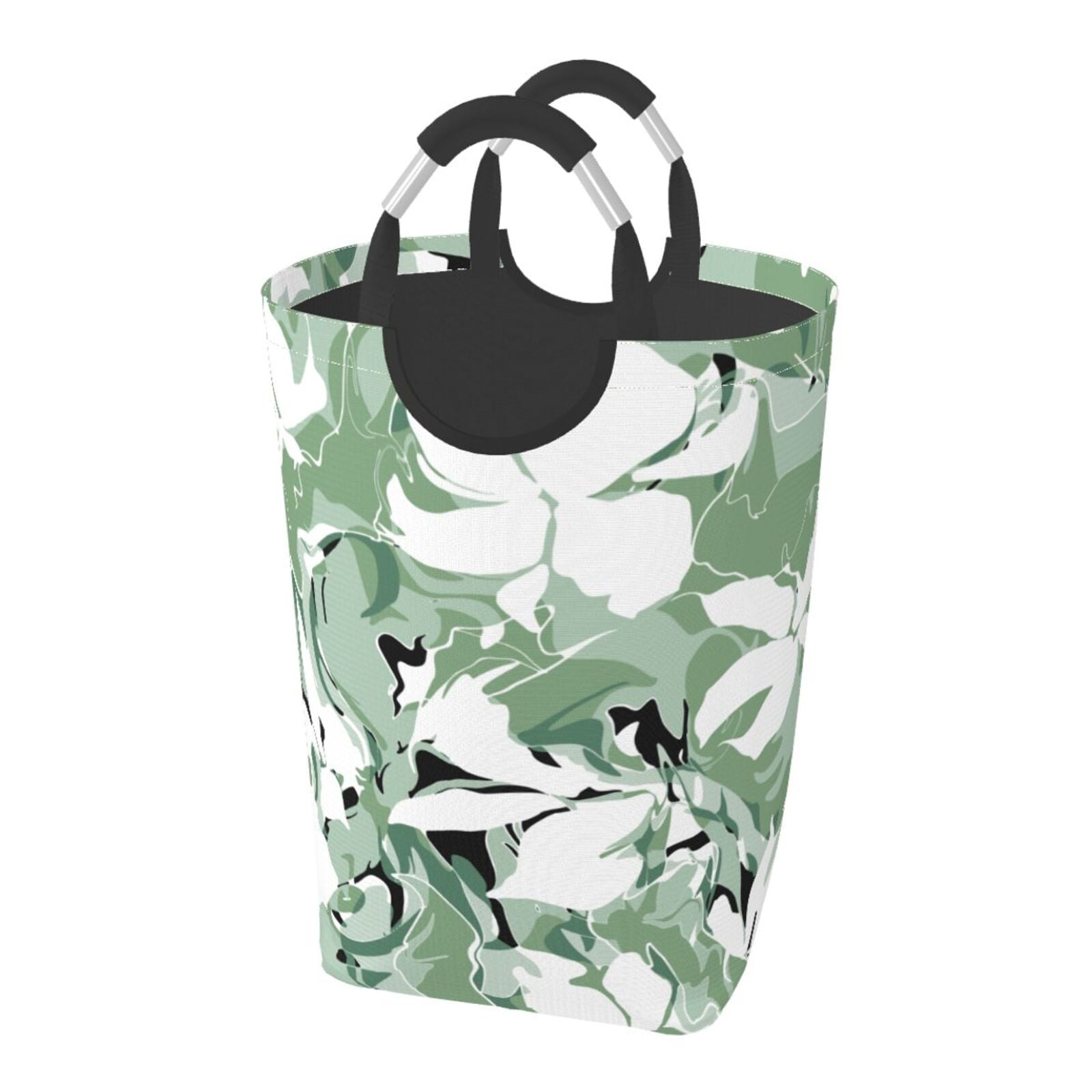 Flowers Rectangle Laundry Basket,Collapsible Folding Tall