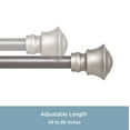 thumbnail image 3 of Kenney Caris Adjustable Pewter Curtain Rod with Urn Finials, 48-86", 3 of 5