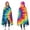 Colorful Rainbow Tie, variant on Wearable Blanket,Blue Purple Tie Dye Pattern Hooded Wearable Flannel Blanket for Adults & Teens,Winter Poncho Shawl Wrap Cape Cozy Anti-Pill,50"x60"