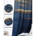 thumbnail image 3 of Navy Blue Blackout Curtains for Bedroom Living Room Darkening Curtains 90 Inch Luxury Golden Modern Abstract Art Black Out Window Curtain Privacy Insulated Window Treatment Grommet Drapes 52"x90"x2, 3 of 9