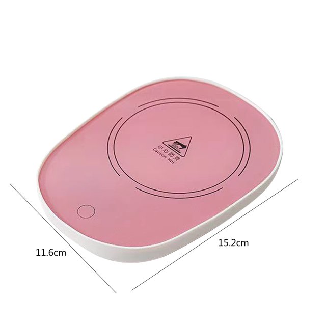 Calentador de taza de café eléctrico Calentador de taza ligero para oficina en casa (rosa) Hugtrwg Libre de BPA