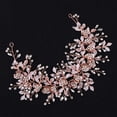 thumbnail image 4 of Bridal Headband Leaves and Flower Hair Vine Crystal Tiara Crown for Wedding Hair Accessories for Women and Girls (Rose gold), 4 of 8
