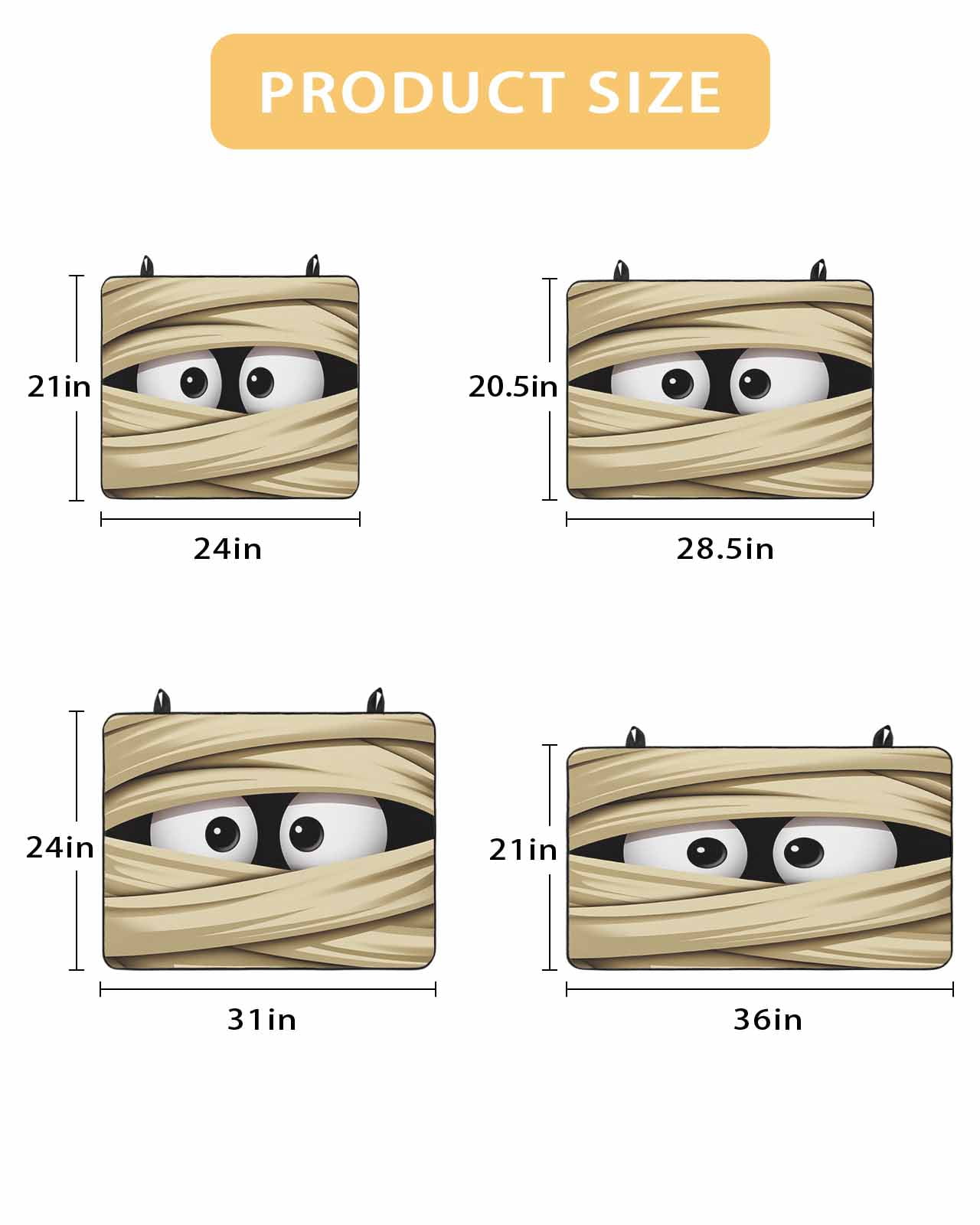 Large Induction Cooktop Protector Mat Halloween Stove Top Covers for Electric Stove, Funny Cartoon Horror Spooky Eyes in Bandage Decorative Stove Burner Cover Mats, Glass Top Stove Cover