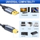thumbnail image 3 of Cable de impresora USB TAISUSAN tipo A a B de 9 m de alta velocidad, gris, 3 of 7
