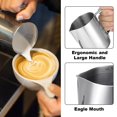 thumbnail image 3 of Jarra para espumar leche, 12 oz/350 ml, taza para espumar leche al vapor, Barista Cappuccino Latte Art, jarra de leche con bolígrafo decorativo, acero inoxidable, accesorios para barra de café expreso, 3 of 7