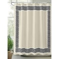 thumbnail image 2 of Shower Curtains for Bathroom-36"x72", Greek Geometric Key Pattern Waterproof Bath Curtain Grommet Shower Curtain Set with Hooks, Minimalist Twist Line on Beigh Washable Bath Accessories, 2 of 6
