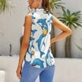 thumbnail image 3 of Dolphins Blouses Women Bow Tops Elegant Sleeveless Office Work Shirt Casual Holiday Women's Tops, 3 of 6
