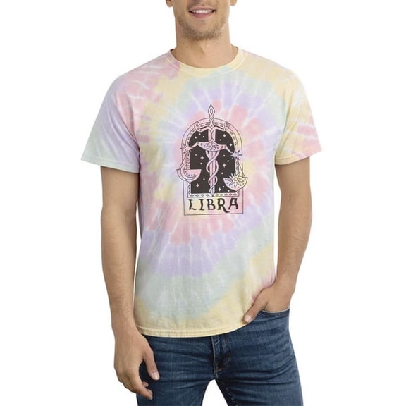 Outline Zodiac Sign Libra Tie Dye Spiral Men -Image by Shutterstock, Male Large